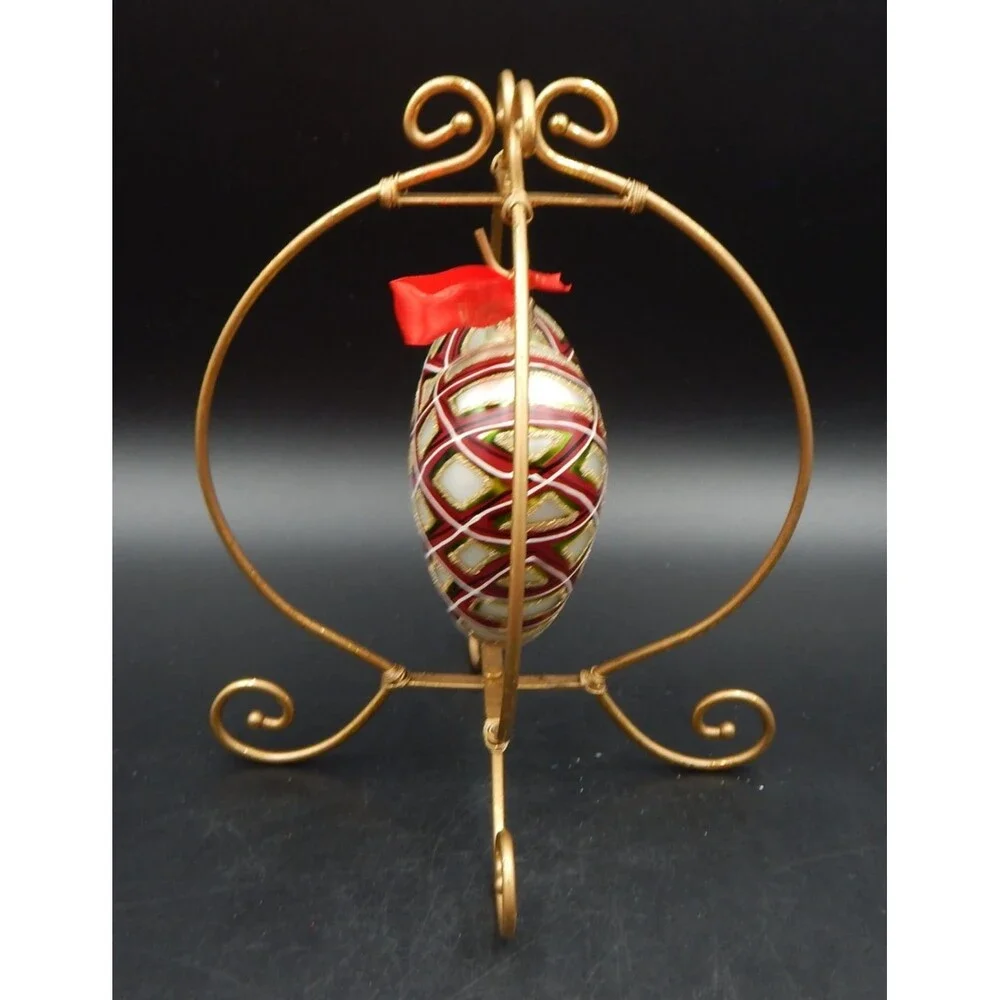 Waterford Holiday Heirlooms Plaid Heart Large Ornament Christmas 153809 Hanger